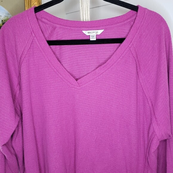 Wildfox Elderberry Haley Brushed V-Neck Pullover XXL - Picture 3 of 5